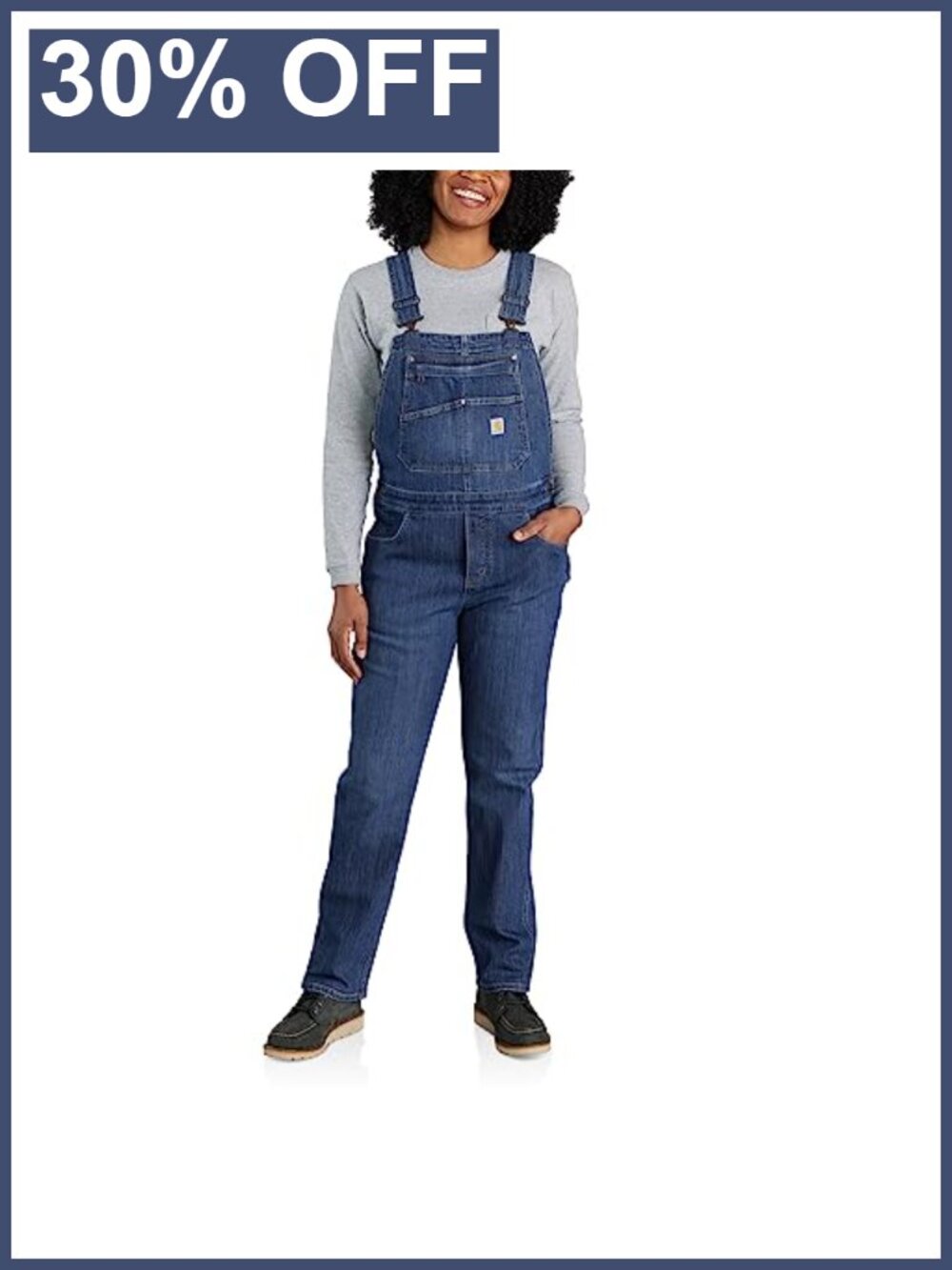 Carhartt Rugged Flex Relaxed Fit Denim Bib Overalls Adjustable Suspenders